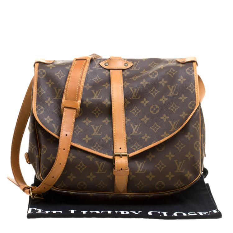 Pre Owned Louis Vuitton Monogram Canvas Saumur Messenger 35 Bag