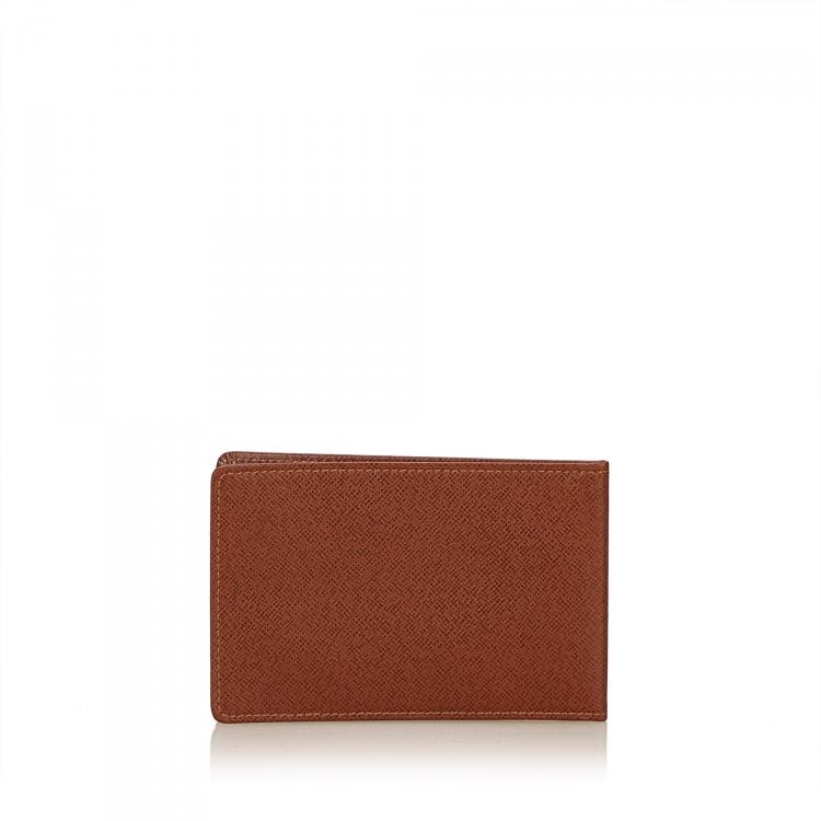 Pre Owned Louis Vuitton Alezan Taiga Leather Card Case