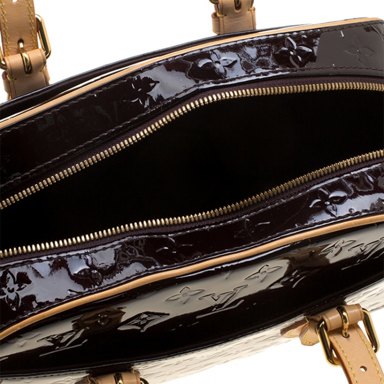 Pre Owned Louis Vuitton Amarante Monogram Vernis Summit Drive Bag