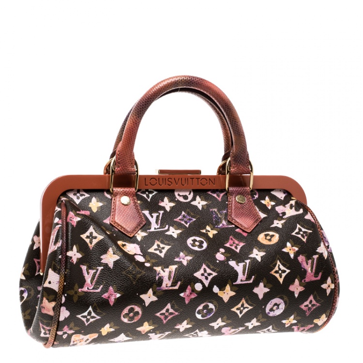 Pre Owned Louis Vuitton Limited Edition Richard Prince Monogram Watercolor Aquarelle Papillon Frame Bag