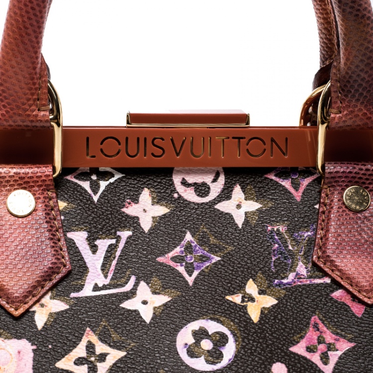 Pre Owned Louis Vuitton Limited Edition Richard Prince Monogram Watercolor Aquarelle Papillon Frame Bag