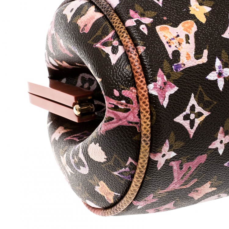 Pre Owned Louis Vuitton Limited Edition Richard Prince Monogram Watercolor Aquarelle Papillon Frame Bag
