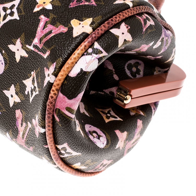 Pre Owned Louis Vuitton Limited Edition Richard Prince Monogram Watercolor Aquarelle Papillon Frame Bag