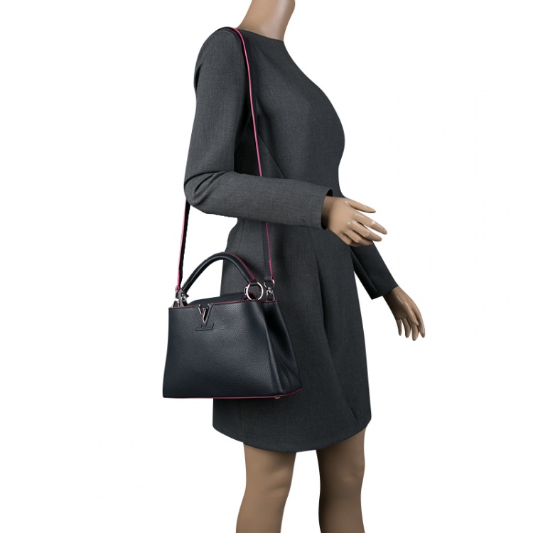 Pre Owned Louis Vuitton Black Taurillon Leather Capucines BB Bag