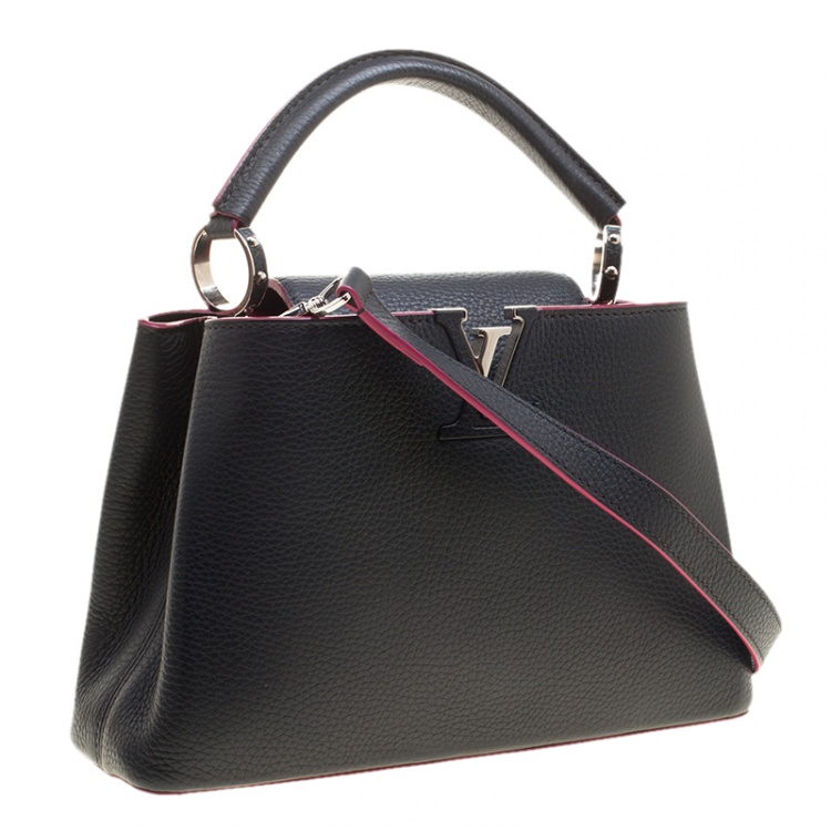 Pre Owned Louis Vuitton Black Taurillon Leather Capucines BB Bag