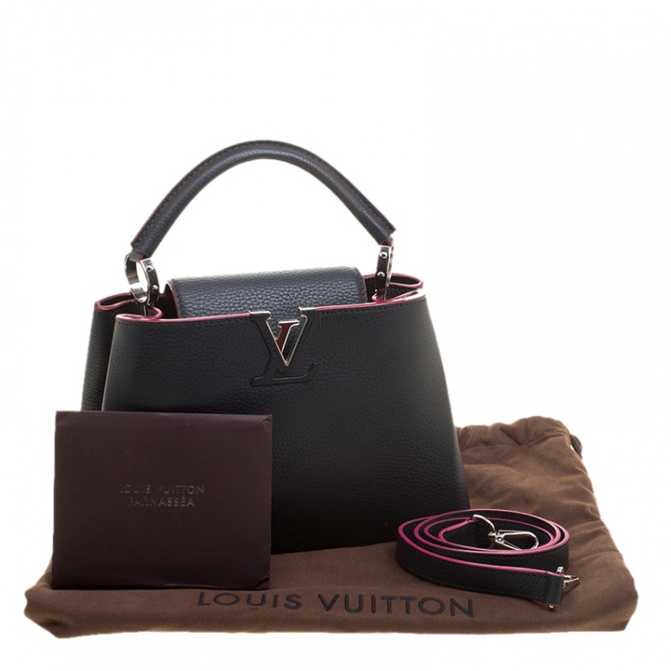 Pre Owned Louis Vuitton Black Taurillon Leather Capucines BB Bag