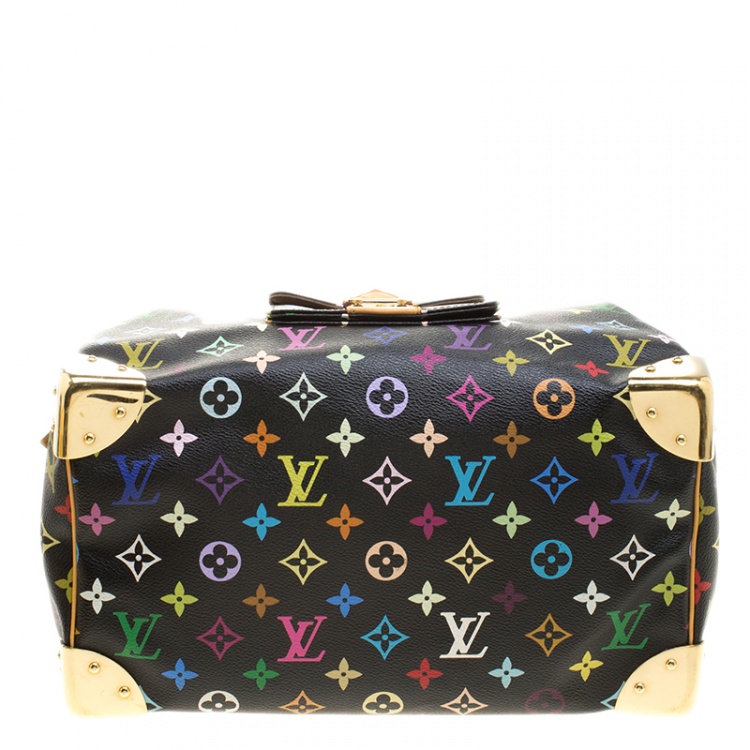 Pre Owned Louis Vuitton Black Multicolor Monogram Canvas Speedy 30