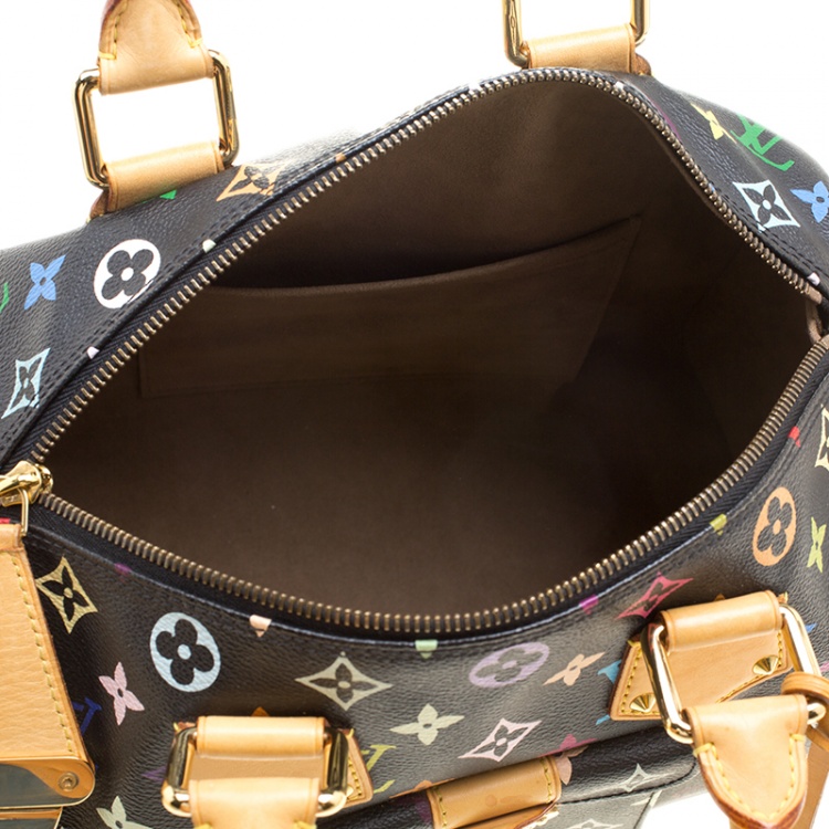 Pre Owned Louis Vuitton Black Multicolor Monogram Canvas Speedy 30