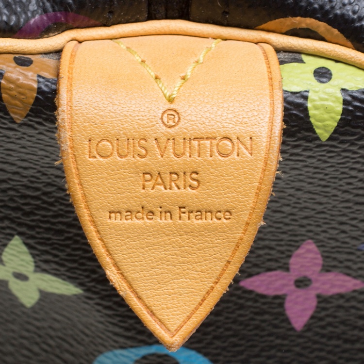 Pre Owned Louis Vuitton Black Multicolor Monogram Canvas Speedy 30