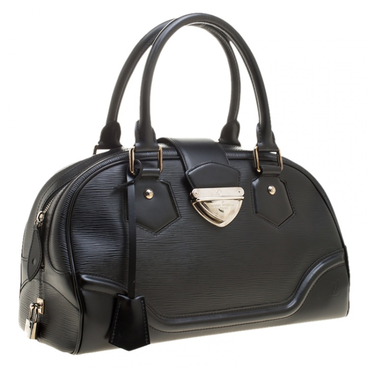 Pre Owned Louis Vuitton Black Epi Leather Bowling Montaigne GM Bag