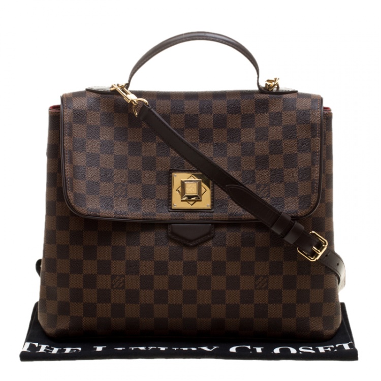 Pre Owned Louis Vuitton Damier Ebene Canvas Bergamo GM Bag