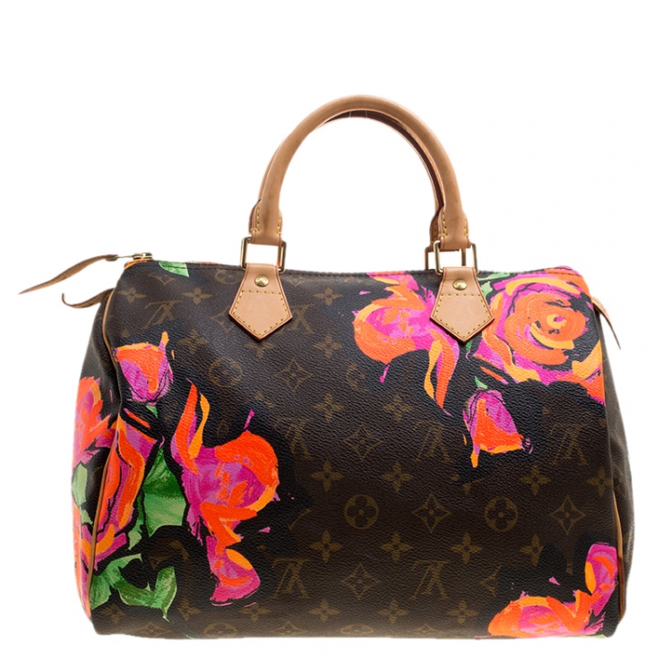Pre Owned Louis Vuitton Multicolor Monogram Canvas Limited Edition Stephen Sprouse Roses Speedy 30