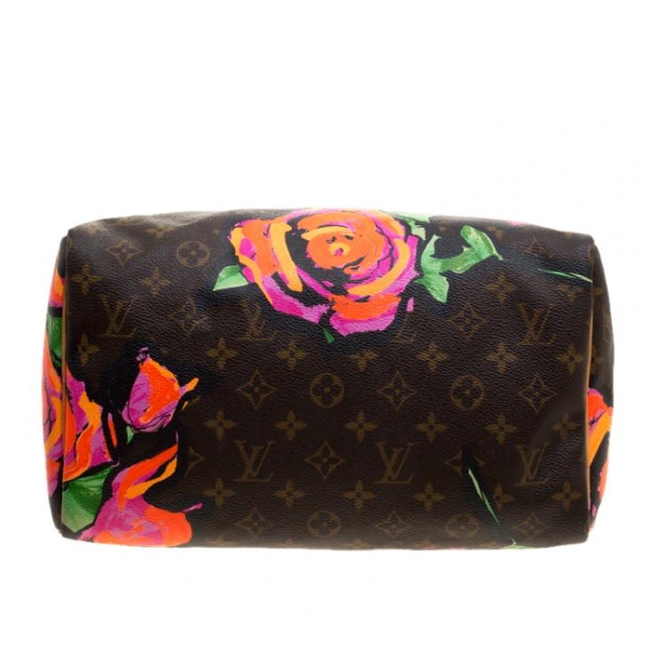 Pre Owned Louis Vuitton Multicolor Monogram Canvas Limited Edition Stephen Sprouse Roses Speedy 30
