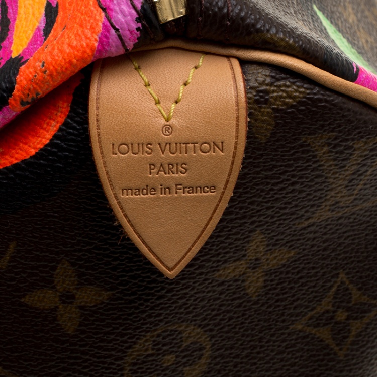 Pre Owned Louis Vuitton Multicolor Monogram Canvas Limited Edition Stephen Sprouse Roses Speedy 30