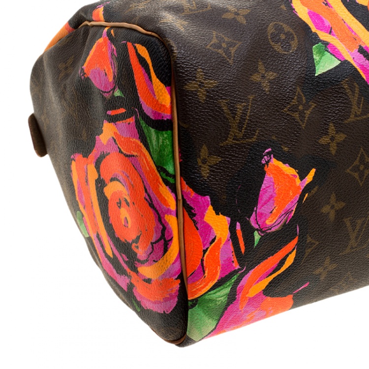 Pre Owned Louis Vuitton Multicolor Monogram Canvas Limited Edition Stephen Sprouse Roses Speedy 30