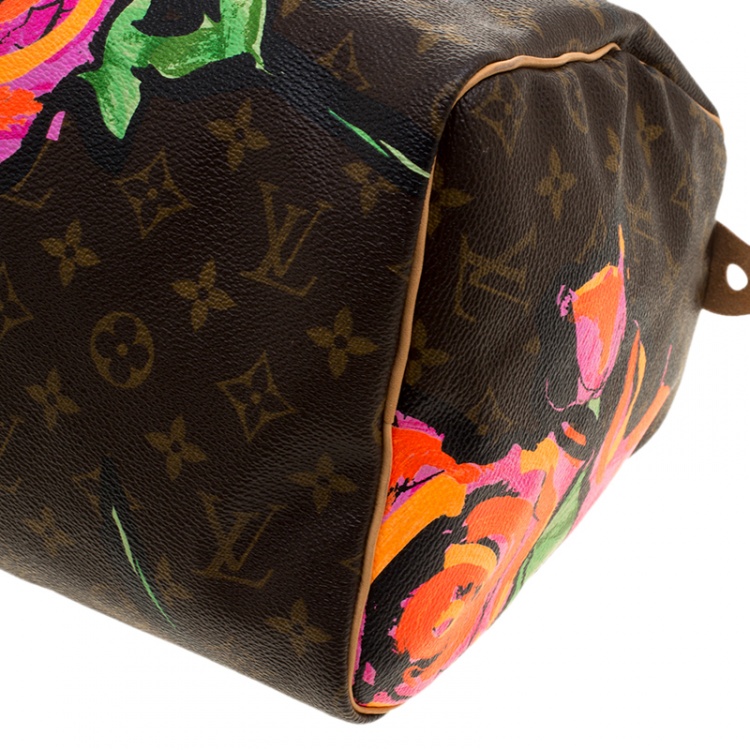 Pre Owned Louis Vuitton Multicolor Monogram Canvas Limited Edition Stephen Sprouse Roses Speedy 30