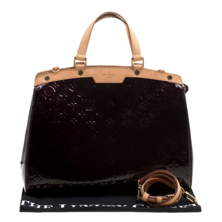 Pre Owned Louis Vuitton Terre D'Ombre Monogram Vernis Brea GM Bag