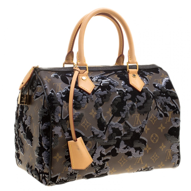 Pre Owned Louis Vuitton Monogram Canvas Limited Edition Fleur De Jais Speedy 30 Bag