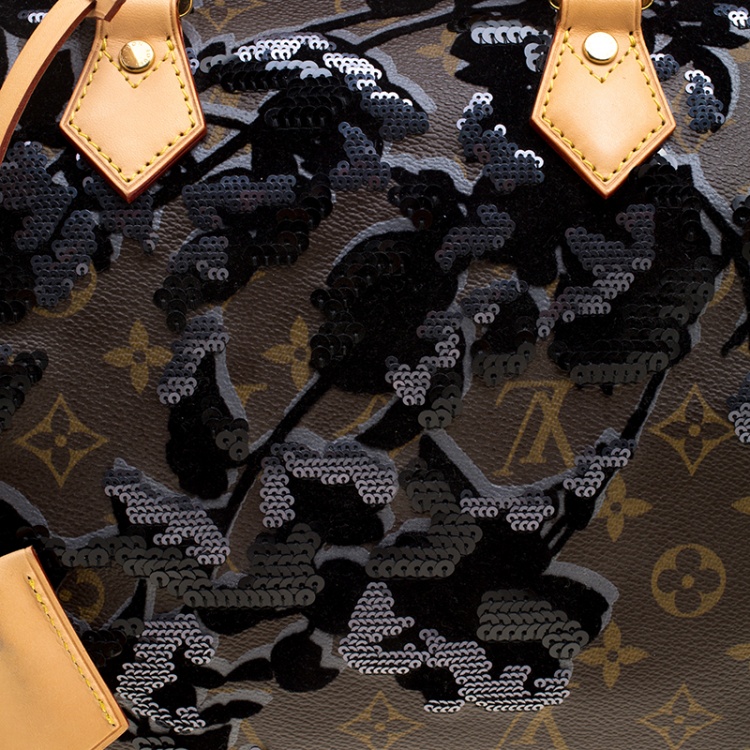 Pre Owned Louis Vuitton Monogram Canvas Limited Edition Fleur De Jais Speedy 30 Bag