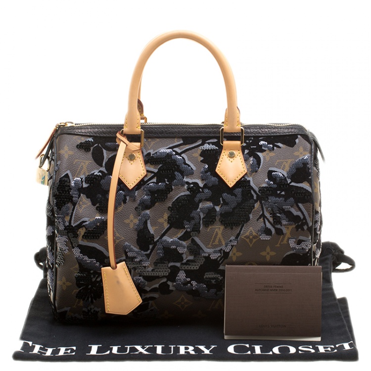 Pre Owned Louis Vuitton Monogram Canvas Limited Edition Fleur De Jais Speedy 30 Bag