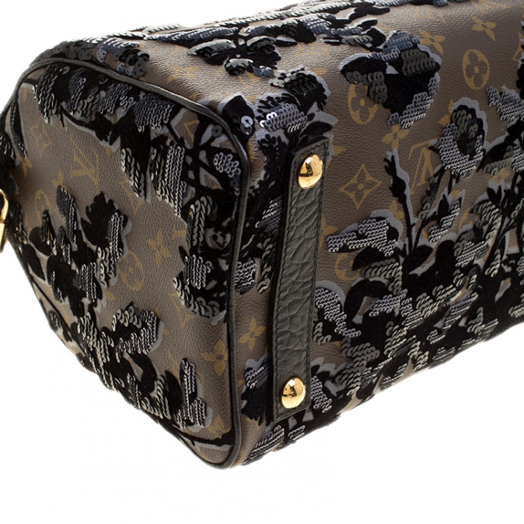 Pre Owned Louis Vuitton Monogram Canvas Limited Edition Fleur De Jais Speedy 30 Bag