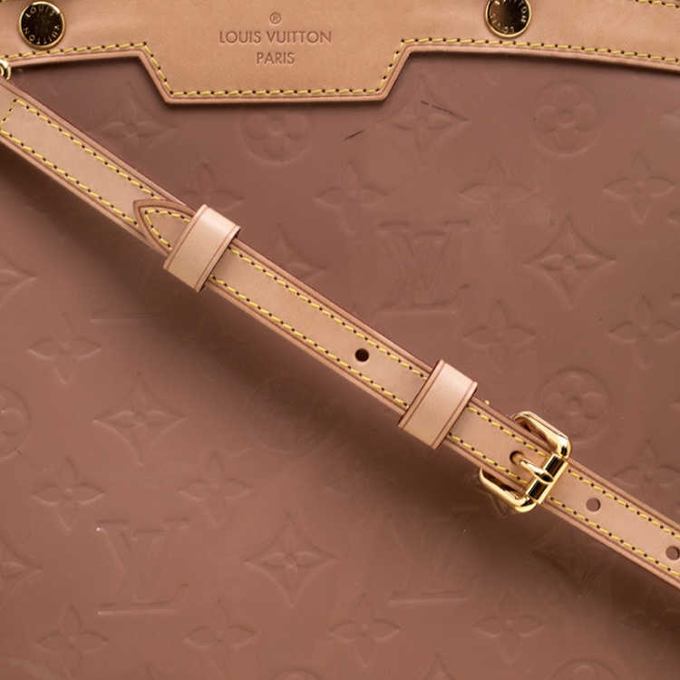 Pre Owned Louis Vuitton Rose Florentine Monogram Vernis Brea GM Bag