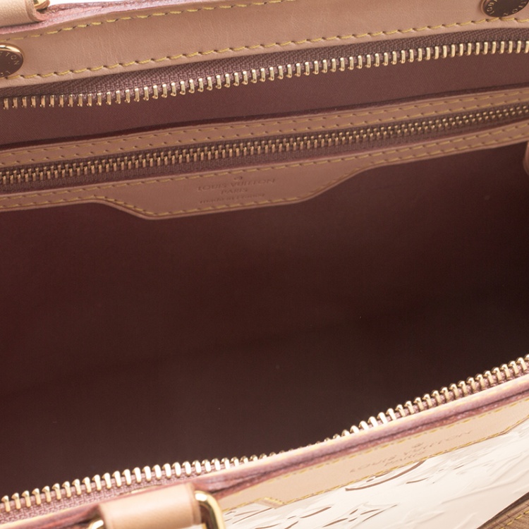 Pre Owned Louis Vuitton Rose Florentine Monogram Vernis Brea GM Bag