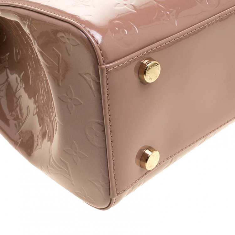 Pre Owned Louis Vuitton Rose Florentine Monogram Vernis Brea GM Bag