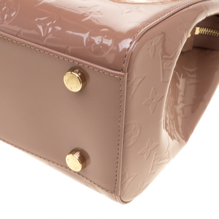 Pre Owned Louis Vuitton Rose Florentine Monogram Vernis Brea GM Bag