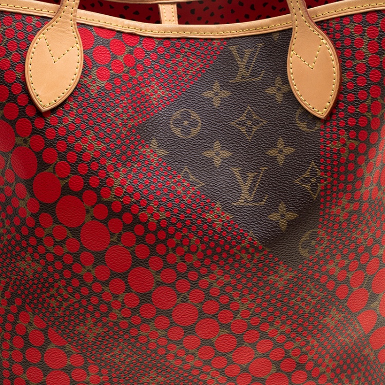 Louis Vuitton Rouge Canvas Limited Edition Yayoi Kusama Neverfull MM Bag Louis | TLC
