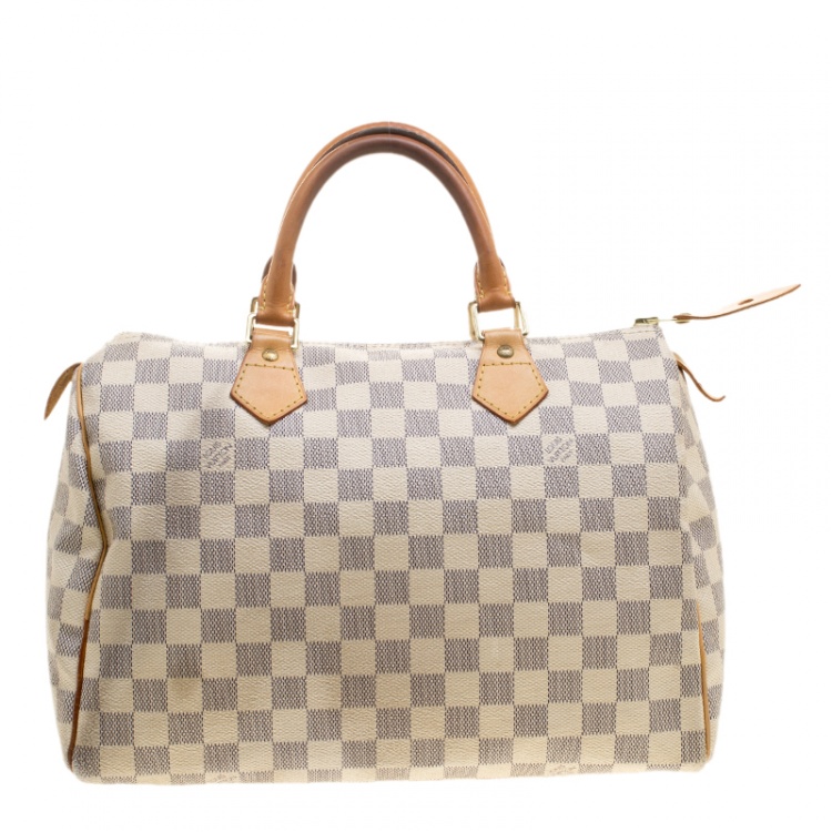 Pre Owned Louis Vuitton Damier Azur Canvas Speedy 30 Bag