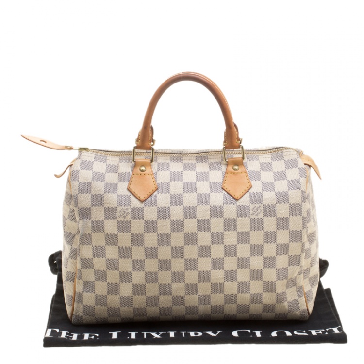 Pre Owned Louis Vuitton Damier Azur Canvas Speedy 30 Bag