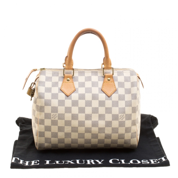 Pre Owned Louis Vuitton Damier Azur Canvas Speedy 25