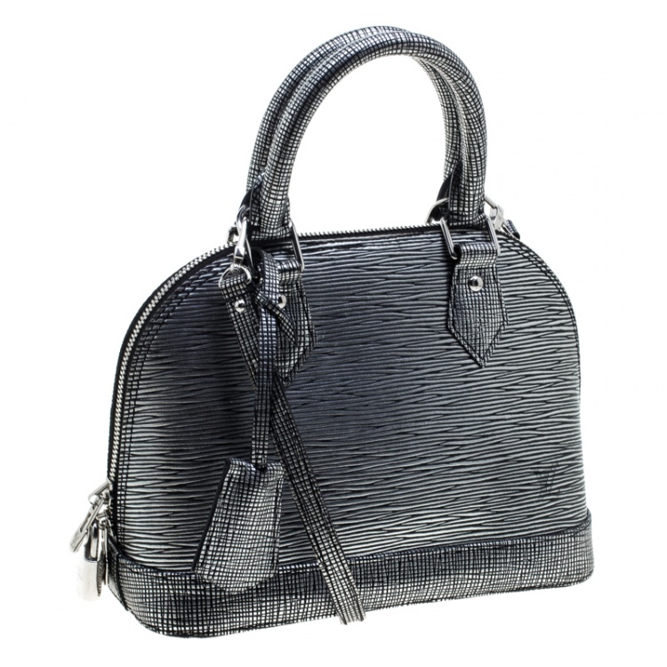 Pre Owned Louis Vuitton Metallic Silver Epi Leather Alma BB Bag