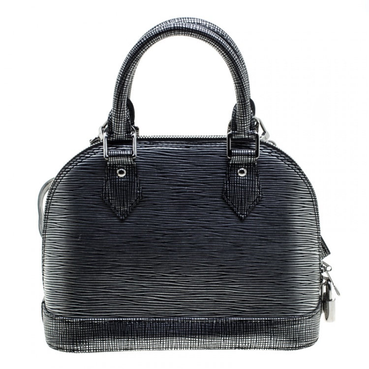 Pre Owned Louis Vuitton Metallic Silver Epi Leather Alma BB Bag