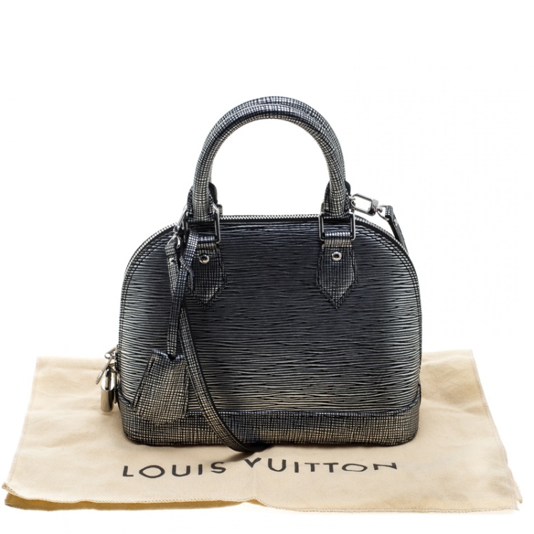 Pre Owned Louis Vuitton Metallic Silver Epi Leather Alma BB Bag
