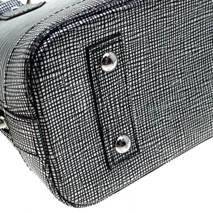Pre Owned Louis Vuitton Metallic Silver Epi Leather Alma BB Bag