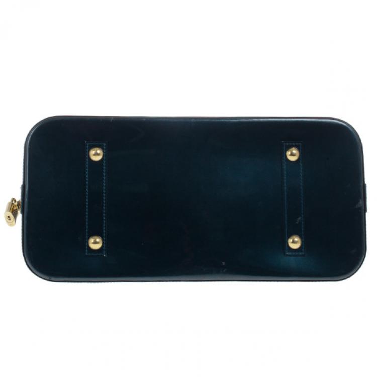 Pre Owned Louis Vuitton Green Monogram Vernis Alma GM