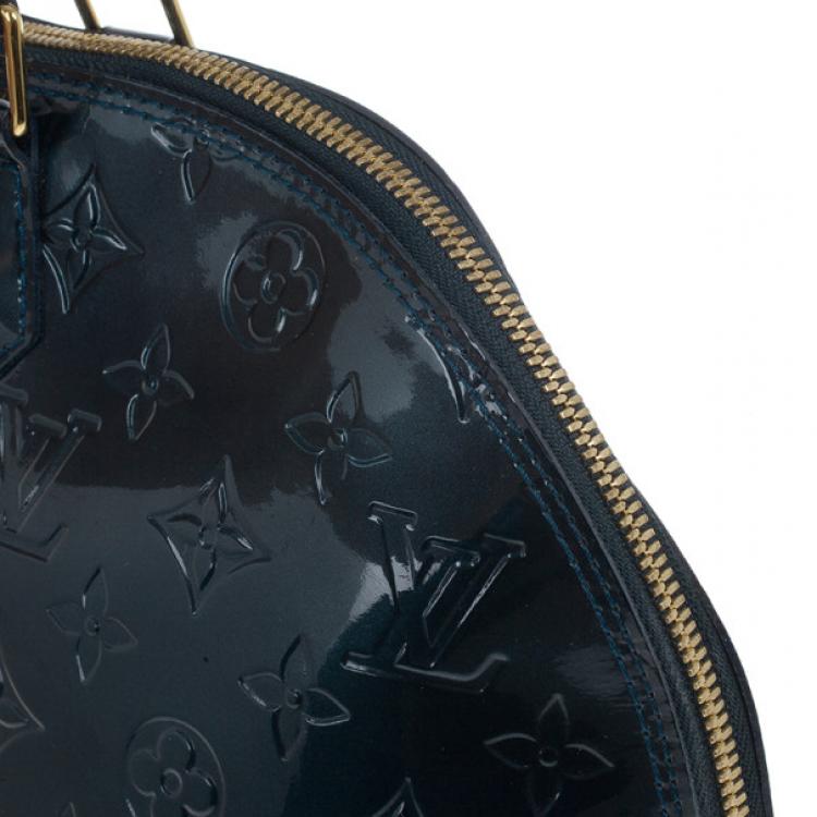 Pre Owned Louis Vuitton Green Monogram Vernis Alma GM