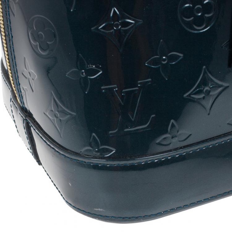 Pre Owned Louis Vuitton Green Monogram Vernis Alma GM