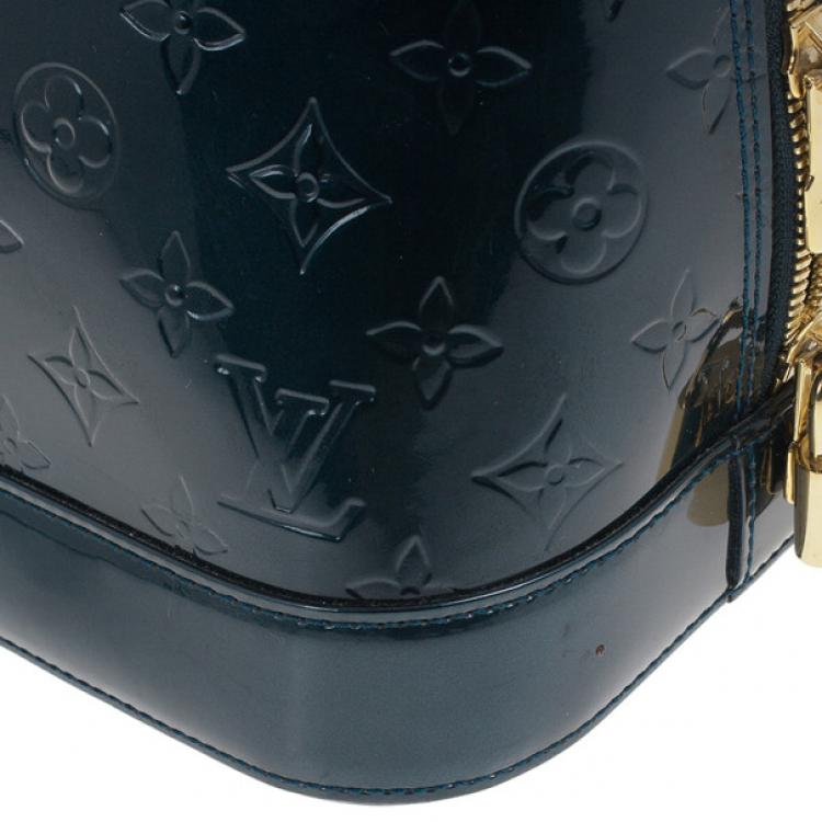 Pre Owned Louis Vuitton Green Monogram Vernis Alma GM