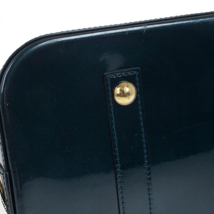 Pre Owned Louis Vuitton Green Monogram Vernis Alma GM