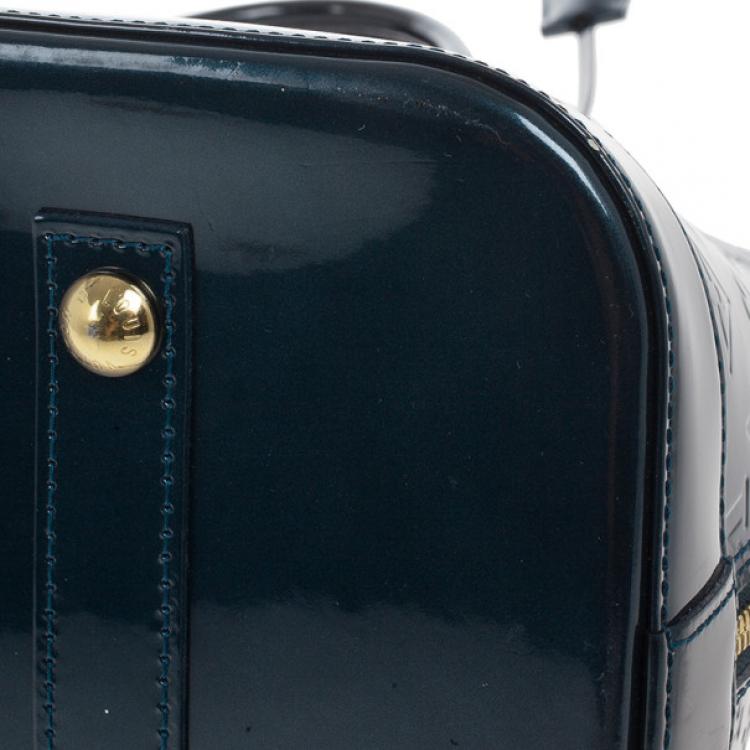 Pre Owned Louis Vuitton Green Monogram Vernis Alma GM