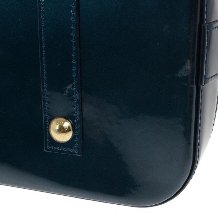 Pre Owned Louis Vuitton Green Monogram Vernis Alma GM