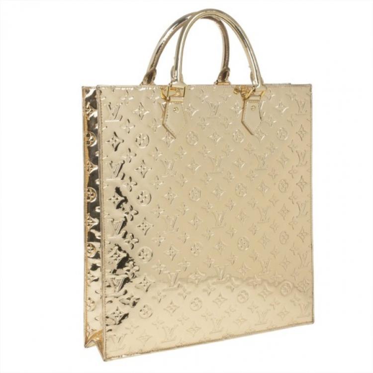 Pre Owned Louis Vuitton Limited Edition Gold Monogram Miroir Sac Plat