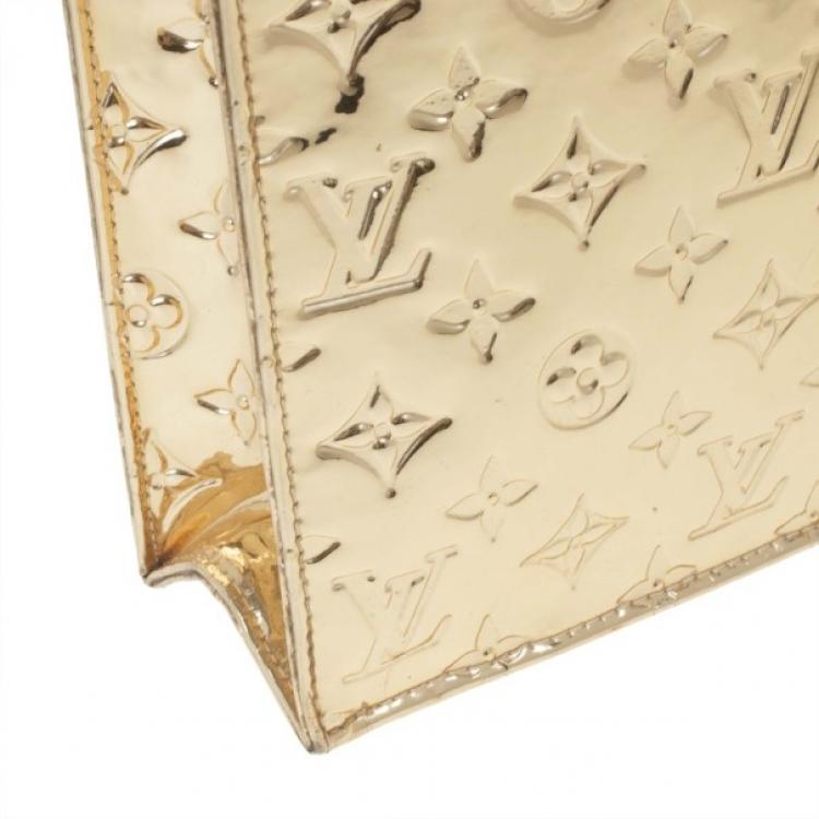 Pre Owned Louis Vuitton Limited Edition Gold Monogram Miroir Sac Plat