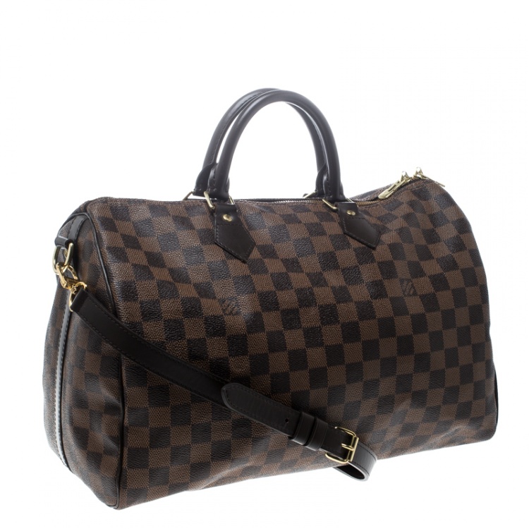 Pre Owned Louis Vuitton Damier Ebene Canvas Speedy Bandouliere 35