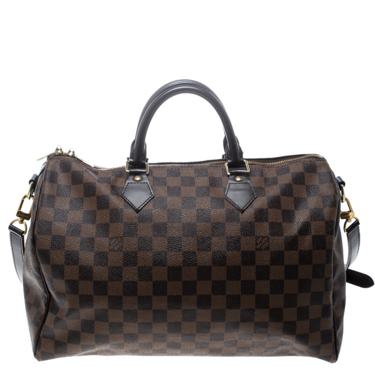 Pre Owned Louis Vuitton Damier Ebene Canvas Speedy Bandouliere 35