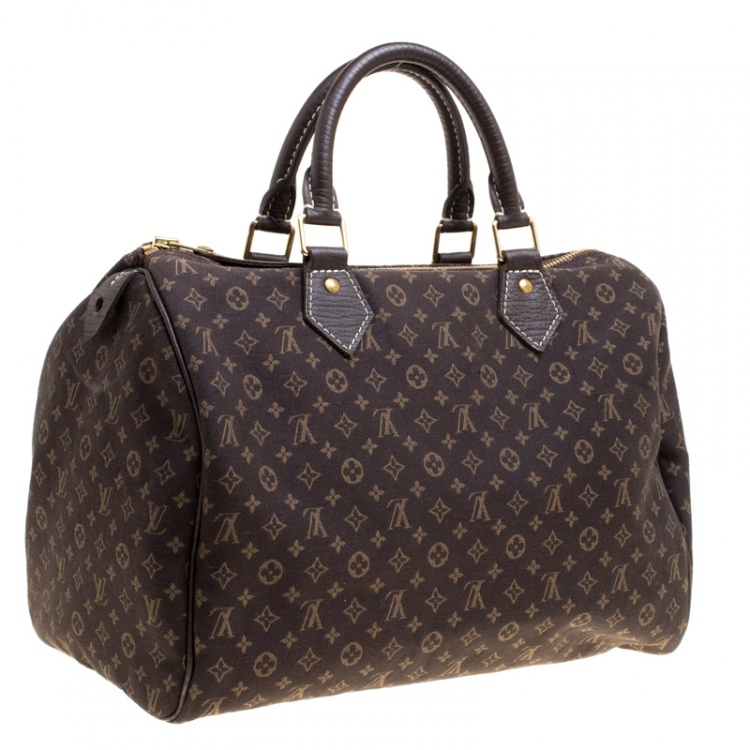 مملوكة مسبقًا Louis Vuitton Fusain Monogram Canvas Mini Lin Speedy 30 Bag