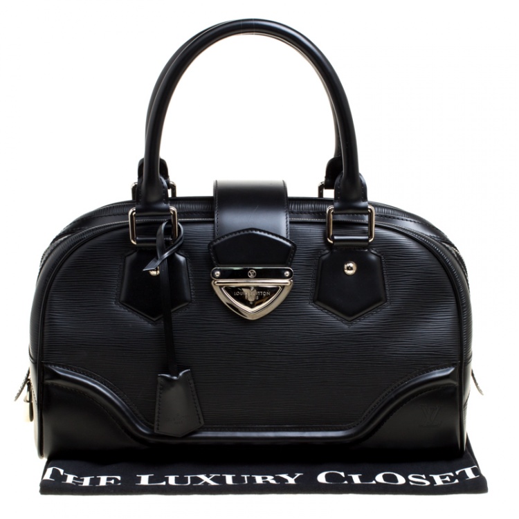 Pre Owned Louis Vuitton Black Epi Leather Bowling Montaigne GM Bag